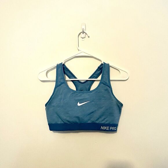 Nike Pro Classic Dri-Fit Sports Bra Active Athletic Blue 589420-435 Wmns Sz M - Picture 1 of 3